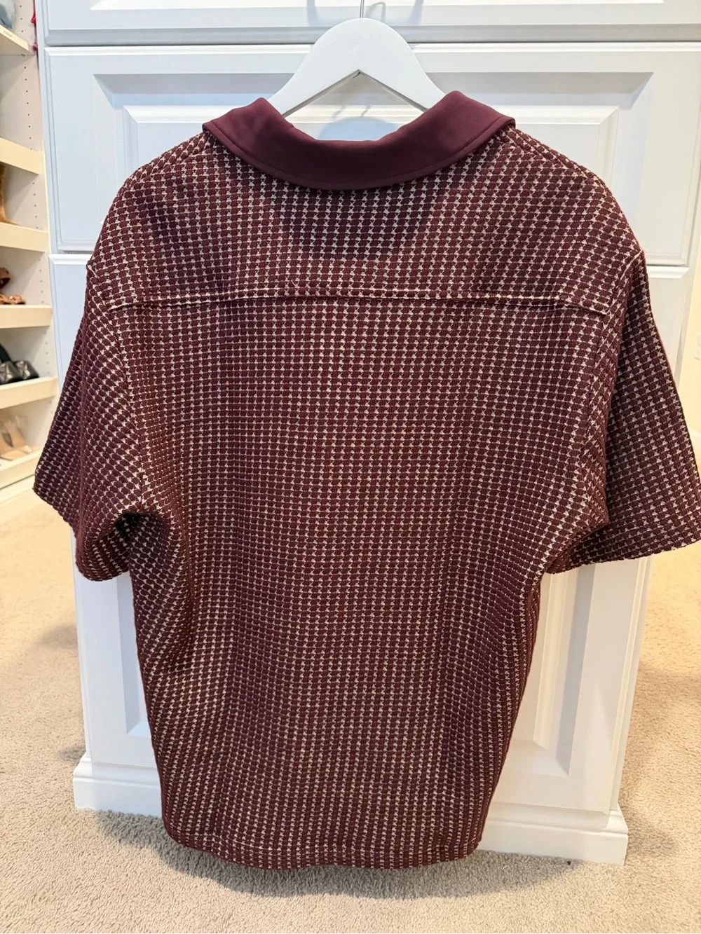 Banana Republic Burgundy Waffle Knit Polo